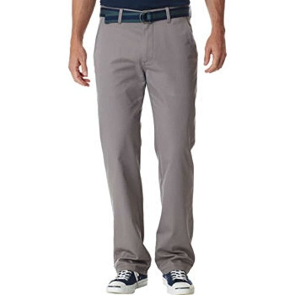 NWT Haggar Mens Size 34 34x29 Gray Straight Leg Life Khaki Pant NEW
